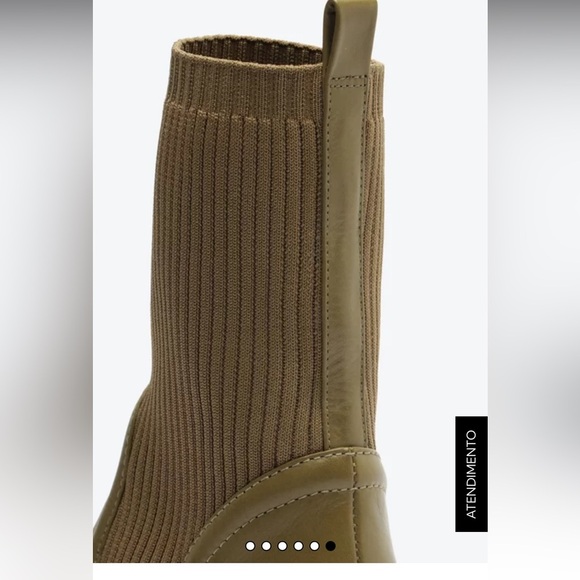 New Schutz Leather Sweater‎ Knit Mid Boots - Camille Knit color green size 8 - Picture 12 of 14